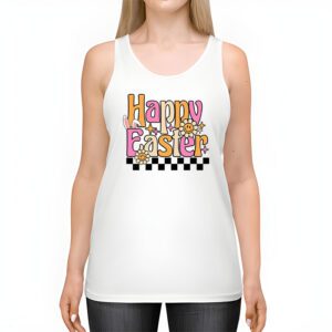 Groovy Happy Easter Day Colorful Egg Hunting Cute Bunny Girl Womens Tank Top 2 2