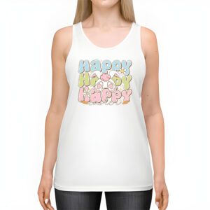 Groovy Happy Easter Day Colorful Egg Hunting Cute Bunny Girl Womens Tank Top 2 5