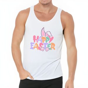 Groovy Happy Easter Day Colorful Egg Hunting Cute Bunny Girl Womens Tank Top 3 1