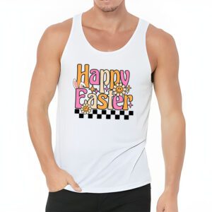 Groovy Happy Easter Day Colorful Egg Hunting Cute Bunny Girl Womens Tank Top 3 2