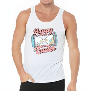 Groovy Happy Easter Day Colorful Egg Hunting Cute Bunny Girl Womens Tank Top 3 3