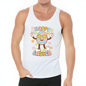 Groovy Happy Easter Day Colorful Egg Hunting Cute Bunny Girl Womens Tank Top 3 4