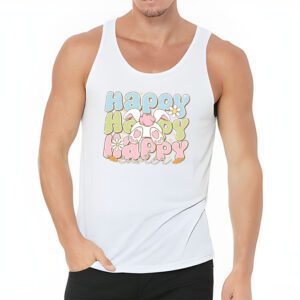 Groovy Happy Easter Day Colorful Egg Hunting Cute Bunny Girl Womens Tank Top 3 5