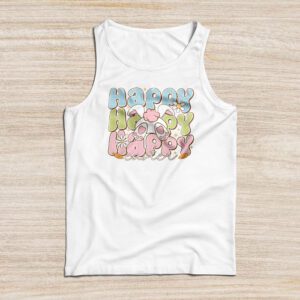 Groovy Happy Easter Day Colorful Egg Hunting Cute Bunny Girl Womens Tank Top