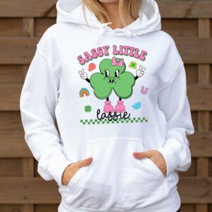 Groovy St Patricks Day Shirt Sassy Little Lassie Kids Toddler Girl Hoodie 3 4