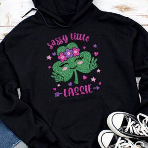 Groovy St Patricks Day Shirt Sassy Little Lassie Kids Toddler Girl Hoodie