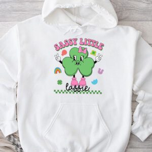 Groovy St Patricks Day Shirt Sassy Little Lassie Kids Toddler Girl Hoodie