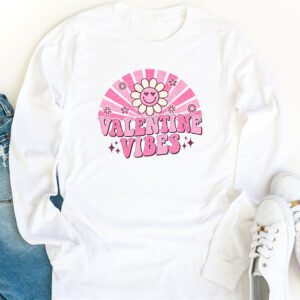 Groovy Valentine Vibes Valentines Day Shirts For Girl Womens Longsleeve Tee 1 1