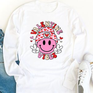 Groovy Valentine Vibes Valentines Day Shirts For Girl Womens Longsleeve Tee 1