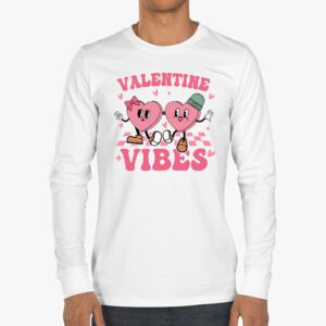 Groovy Valentine Vibes Valentines Day Shirts For Girl Womens Longsleeve Tee 3 3