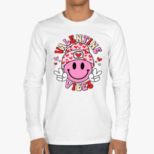 Groovy Valentine Vibes Valentines Day Shirts For Girl Womens Longsleeve Tee 3