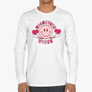 Groovy Valentine Vibes Valentines Day Shirts For Girl Womens Longsleeve Tee 3 4
