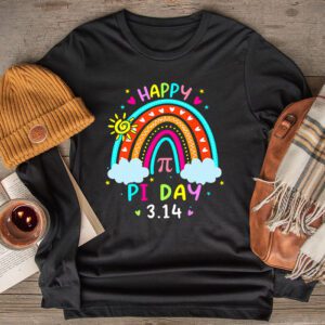 Happy Pi Day Mathematic Math Teacher Gift Rainbow Women Girl Longsleeve Tee