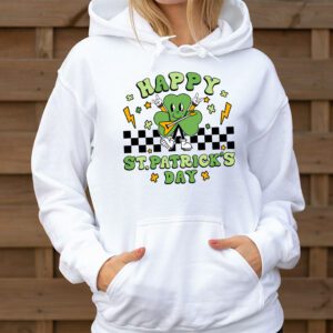 Happy St Patricks Day Shamrock Clover For Women Kids Hoodie 3 4