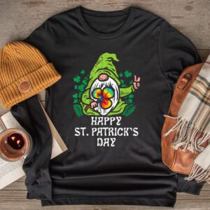 Happy St. Patrick’s Day Gnome Shamrock Saint Patrick Irish Longsleeve Tee