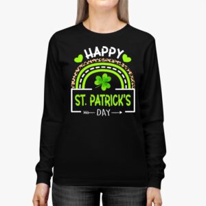 Happy St. Patricks Day Leopard Print Rainbow Shamrock Irish Longsleeve Tee 2 4