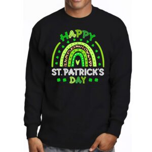 Happy St. Patricks Day Leopard Print Rainbow Shamrock Irish Longsleeve Tee 3 2