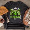 Happy St. Patricks Day Leopard Print Rainbow Shamrock Irish Longsleeve Tee