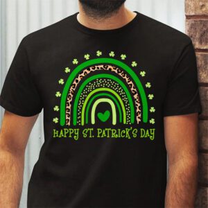 Happy St. Patricks Day Leopard Print Rainbow Shamrock Irish T Shirt 2 3