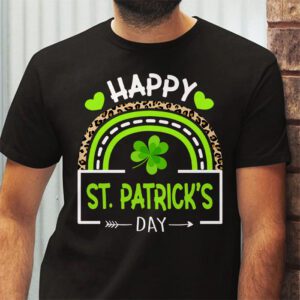 Happy St. Patricks Day Leopard Print Rainbow Shamrock Irish T Shirt 2 4