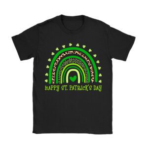 Happy St. Patricks Day Leopard Print Rainbow Shamrock Irish T-Shirt