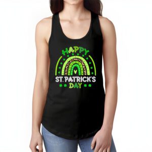 Happy St. Patricks Day Leopard Print Rainbow Shamrock Irish Tank Top 1 2