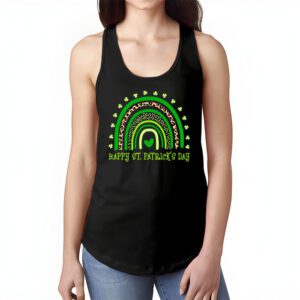 Happy St. Patricks Day Leopard Print Rainbow Shamrock Irish Tank Top 1 3