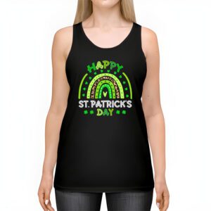 Happy St. Patricks Day Leopard Print Rainbow Shamrock Irish Tank Top 2 2