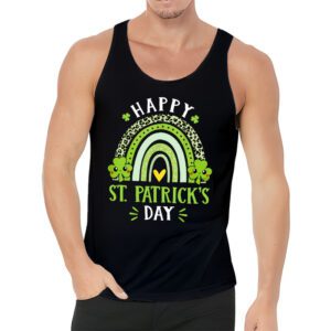 Happy St. Patricks Day Leopard Print Rainbow Shamrock Irish Tank Top 3 1