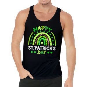 Happy St. Patricks Day Leopard Print Rainbow Shamrock Irish Tank Top 3 2