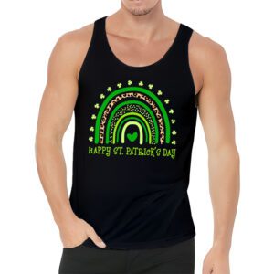 Happy St. Patricks Day Leopard Print Rainbow Shamrock Irish Tank Top 3 3