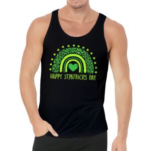 Happy St. Patricks Day Leopard Print Rainbow Shamrock Irish Tank Top 3