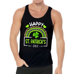 Happy St. Patricks Day Leopard Print Rainbow Shamrock Irish Tank Top 3 4