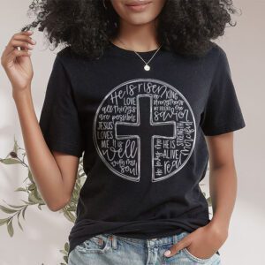 He Is Risen Cross Jesus Religious Easter Day Christians T Shirt 1 3