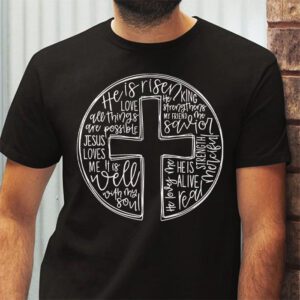 He Is Risen Cross Jesus Religious Easter Day Christians T Shirt 2 3