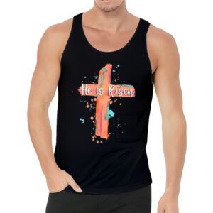 He Is Risen Cross Jesus Religious Easter Day Christians Tank Top 3