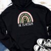 He Is Risen Rainbow Leopard Happy Easter Day Christian Jesus Hoodie