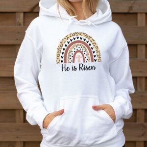 He Is Risen Rainbow Leopard Happy Easter Day Christian Jesus Hoodie 3 1