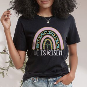 He Is Risen Rainbow Leopard Happy Easter Day Christian Jesus T Shirt 1