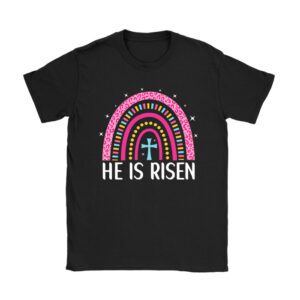 He Is Risen Rainbow Leopard Happy Easter Day Christian Jesus T-Shirt