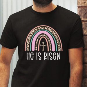 He Is Risen Rainbow Leopard Happy Easter Day Christian Jesus T Shirt 2 5
