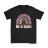 He Is Risen Rainbow Leopard Happy Easter Day Christian Jesus T-Shirt