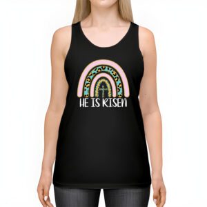 He Is Risen Rainbow Leopard Happy Easter Day Christian Jesus Tank Top 2