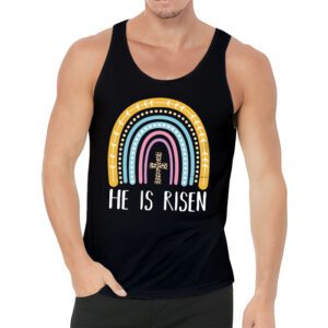 He Is Risen Rainbow Leopard Happy Easter Day Christian Jesus Tank Top 3 2