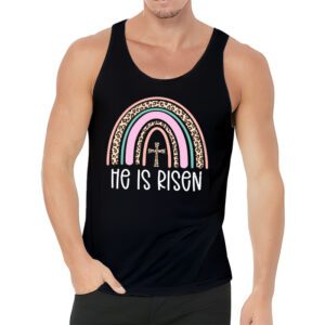 He Is Risen Rainbow Leopard Happy Easter Day Christian Jesus Tank Top 3 5