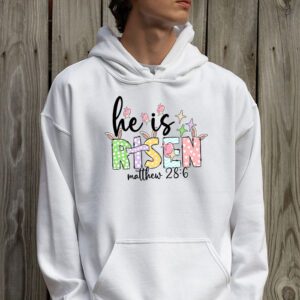 He is Risen Jesus Christian Happy Easter Floral Wreath Women Hoodie 2 4