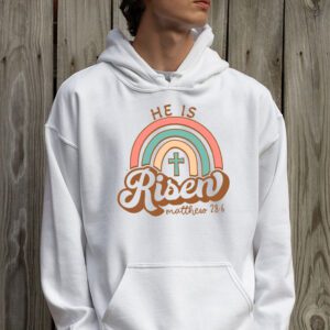 He is Risen Jesus Christian Happy Easter Floral Wreath Women Hoodie 2 7