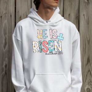 He is Risen Jesus Christian Happy Easter Floral Wreath Women Hoodie 2 8