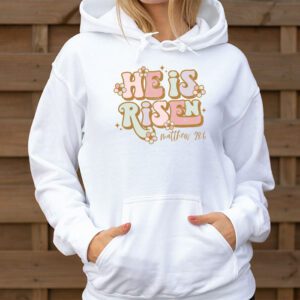 He is Risen Jesus Christian Happy Easter Floral Wreath Women Hoodie 3 1