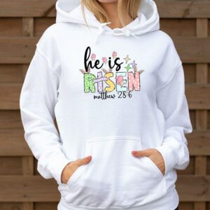 He is Risen Jesus Christian Happy Easter Floral Wreath Women Hoodie 3 3